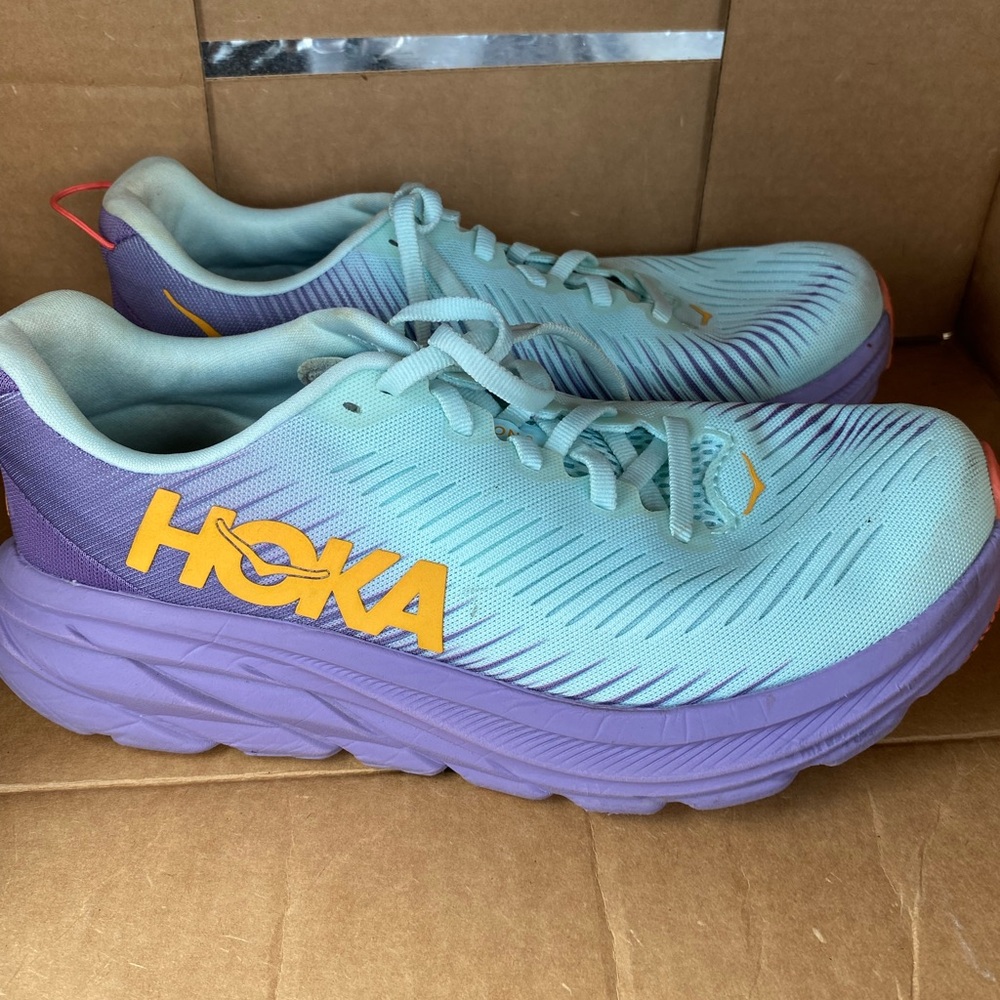 Hoka Blue and Purple Running Shoes